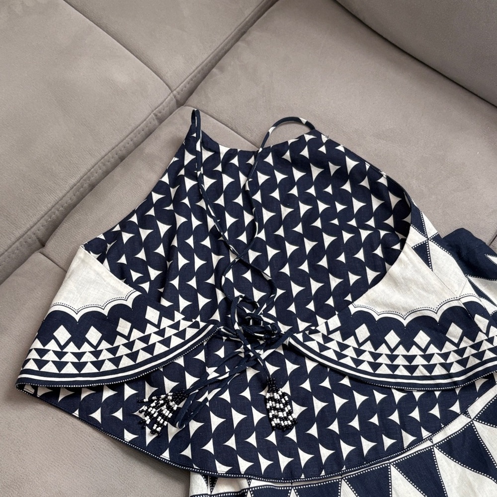 FARM Rio Navy and white/cream Geometric set (skirt and top) - Picture 3 of 10